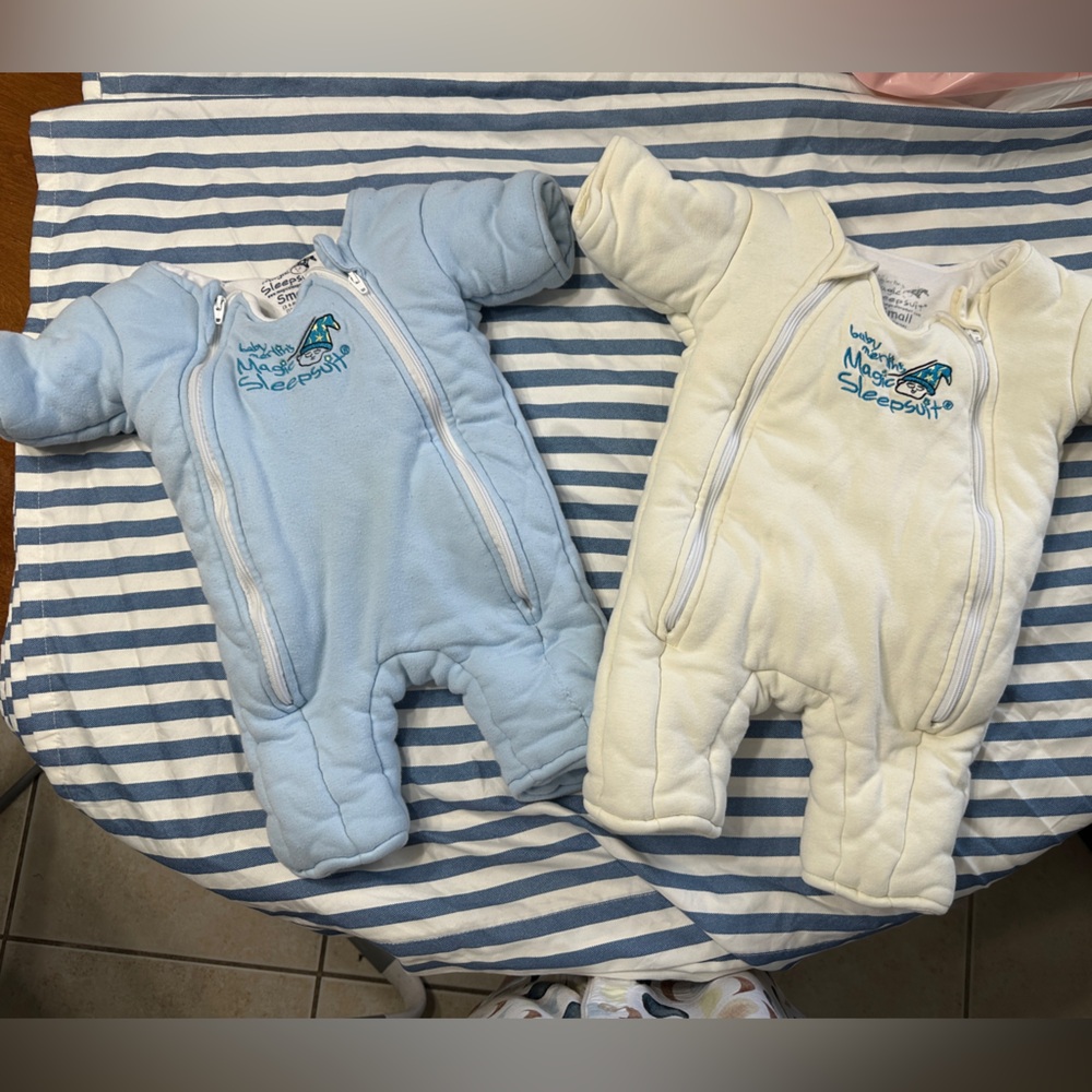 Two magic merlin sleep suits size small